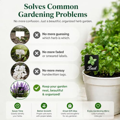 Acrylic Plant Labels 12 Styles with Herb Names for Garden Herbs - color: Black, size: 1.5 x 4 inch
