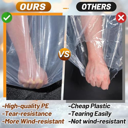 6x8ft Anti-Tear Clear Tarp Waterproof, 5 mil, Windproof & Snowproof - size: 6 x 8 ft