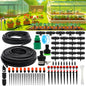 Drip Irrigation System, 100FT Drip Irrigation Kit for Garden - 50FT Main & 50FT Branch Tubing, Adjustable Nozzles for Drip or Mist Cooling, Irrigation System for Garden, Lawn, Patio, Raised Bed - size: 100FT