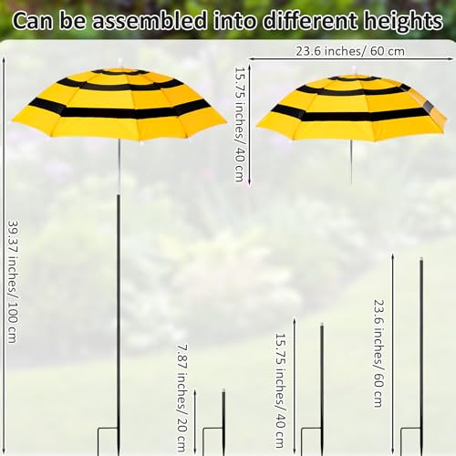 4 Pack Plant Umbrellas, Bee, Yellow 3 - color: Yellow 3, size: Bee