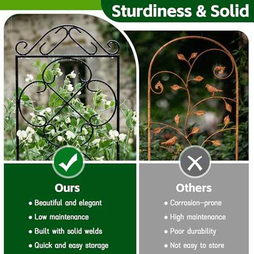 Thealyn 4 Pack 48" x 12.5" Metal Trellis for Potted Plants and Planters - size: 48 inch