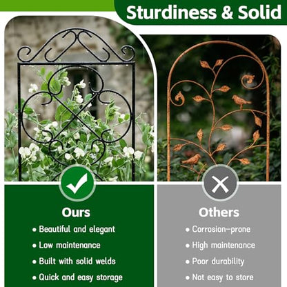 Thealyn 4 Pack 48" x 12.5" Metal Trellis for Potted Plants and Planters - size: 48 inch