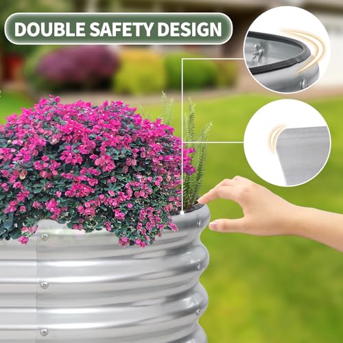 1MORE Galvanized Raised Garden Bed Outdoor,Planter Bed 4x2x1ft,Silver,4-Pk - color: Silver