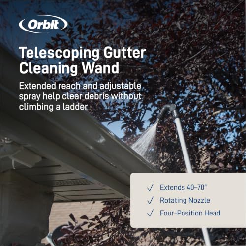 Orbit Telescoping Gutter Cleaning Wand, Silver - 58543