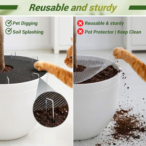 15.7" X 63" Plant Pot Grids-Cuttable Plant Pot Soil Cover Protector - color: BLACK-15.7" X 63"