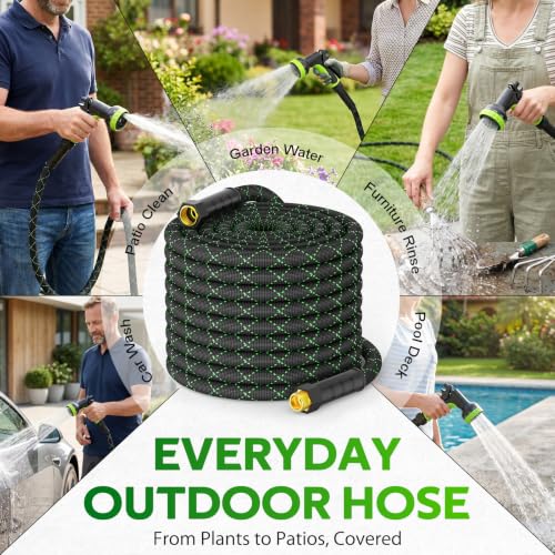 Garden Hose 25 FT, Non-Expandable Kink Free Water Hose,Lightweight Flexible - size: 25ft