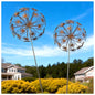 Rustic Dandelion Garden Stakes 2 Pack, 3D Rusty Metal Flowers Sculpture - color: Style 1