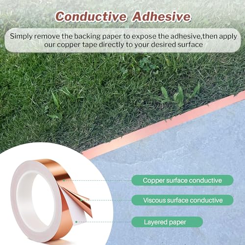 2 Pcs Copper Tape for Slugs and Snails, 1 Inch X 66 ft - size: 1 Inch x 66 ft
