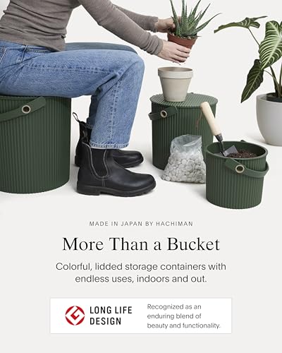 Hachiman Micro Bucket, 0.18 Gallon Heavy Duty Bucket with Lid & Handle - color: New Grey, size: Micro