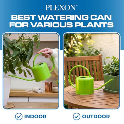 Plexon Long Spout Watering Can Indoor Plants, 40 oz Small Watering Can Pot Metal for Garden Flowers House Plants Mini, Powder Coated,Gift for Mom Girlfriend Daughter, Green - color: Green, 40 Oz