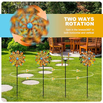 MLKNK Wind Spinners for Yard and Garden - Wind Sculptures & Spinners - size: Gradient brown