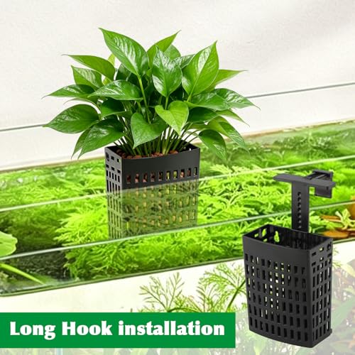 4 Pack Adjustable Aquarium Plant Holders, Hanging Hydroponic Baskets