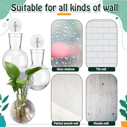 Baderke 6 Pack Suction Cup Vase, Window Propagation Glass Planter, Bulb