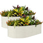 Garvee 2 Pack 8x4x2ft Galvanized Raised Garden Bed, Oval Metal Planter Box - color: Beige-oval, size: 8x4x2ft 2pcs