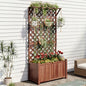 AMERLIFE Raised Garden Bed with 71" Trellis, Privacy Planter for Planting