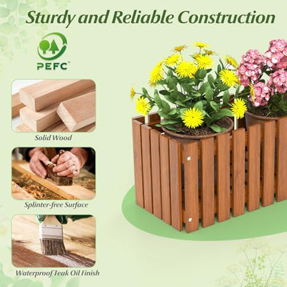 HAPPYGRILL Slat Style Wooden Raised Garden Bed