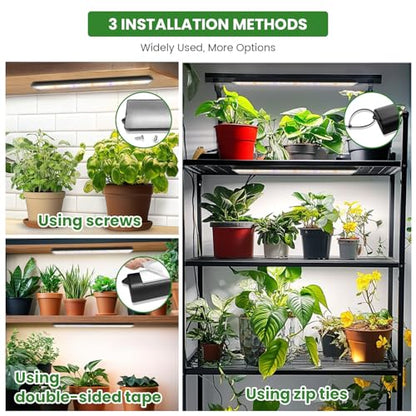 Wolezek 14in Grow Light Strip for Indoor Plants, Full Spectrum - size: 2 Pack