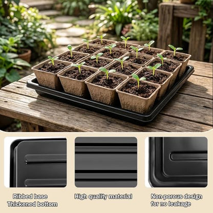5PCS Seed Starter Tray with 90PCS Square Seed Peat Pots,Seed Starter Kit