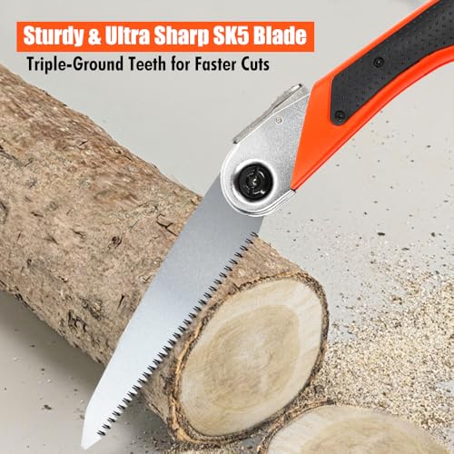 6" SK5 7TPI Folding Saw for Camping Hiking Garden - size: 6Inch-Orange