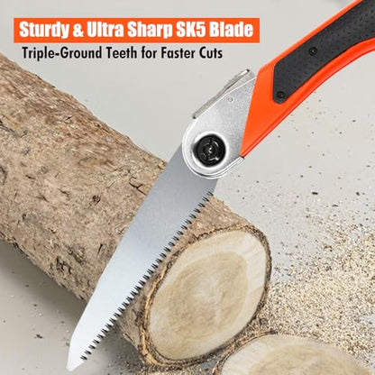 6" SK5 7TPI Folding Saw for Camping Hiking Garden - size: 6Inch-Orange