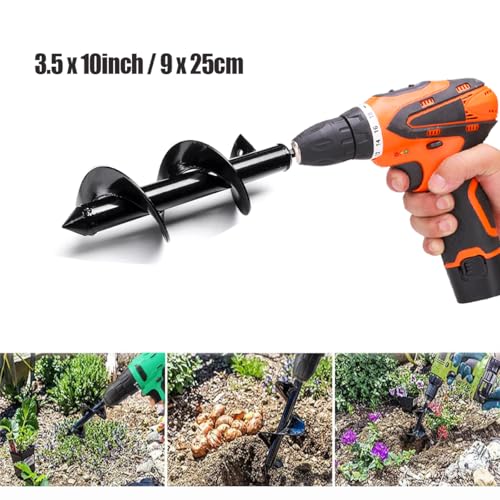9x25cm Garden Spiral Auger Drill Bit, Post Hole Digger for Bulbs - color: 9x25cm