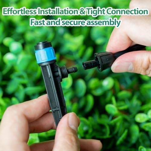 RedChili 50 Pieces Drip Emitters for 1/4" Drip Irrigation Tubing, Adjustable 360 Degree Vortex Drip Emitters with Stake 360° Full Circle Fan Shape Pattern Garden Irrigation Micro Drippers - size: 50P Vortex Emitter