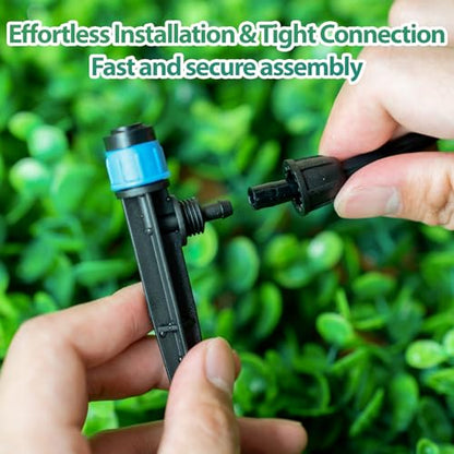 RedChili 50 Pieces Drip Emitters for 1/4" Drip Irrigation Tubing, Adjustable 360 Degree Vortex Drip Emitters with Stake 360° Full Circle Fan Shape Pattern Garden Irrigation Micro Drippers - size: 50P Vortex Emitter
