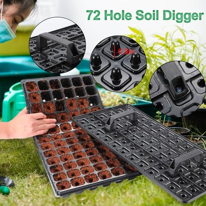 20Pack 72-Cell Seed Starter Trays with Base Tray & Dibber for Gardening. - style: 72-Cell Seed Starter Trays with Dibber