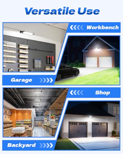 2 Pack LED Shop Lights, 100W 14000LM 6000K Plug in Garage Light Waterproof - size: 2 Piece
