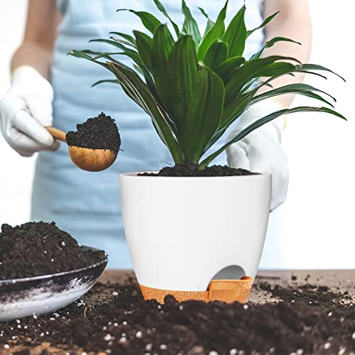 GARDIFE 5/5.5/6/6.5/7 Inch Self Watering Planters, White - color: 7-white, size: 7/6.5/6/5.5/5 inch|5 pcs