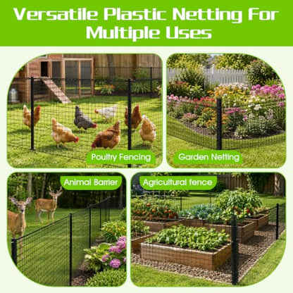 Deer Fence Netting for Garden, 4x75 FT Temporary Fence for Backyard - size: 4x75 FT