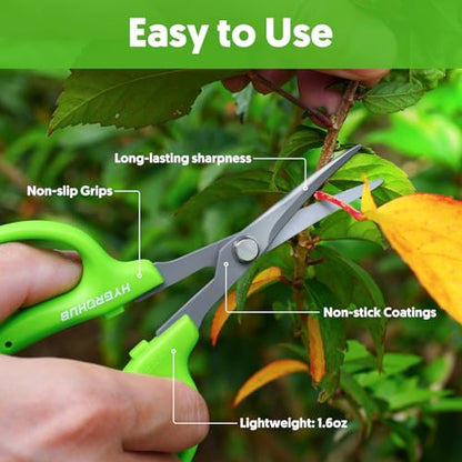 Garden Scissors, 2 PCS, 6-in, Non-Stick Coated Steel, Straight Blades - style: Straight Blade