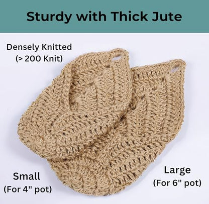 2 Pack Macrame Wall Plant Hanger for 4 inch, Wall Plant Basket - size: Small