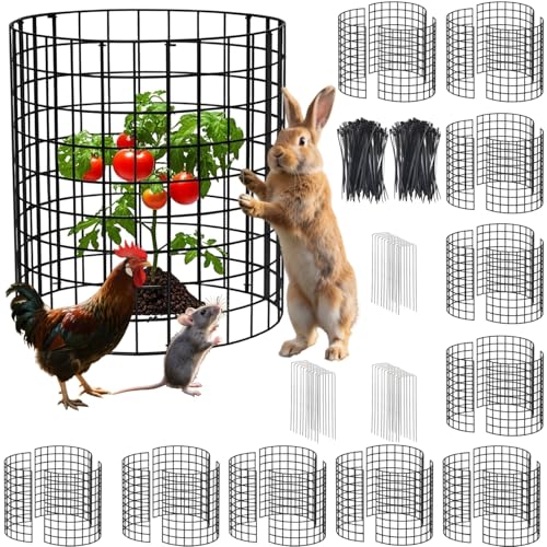 30Pcs Plant Protectors from Animals, 12x12 inch Metal Wire Mesh Plants Cages for Garden, Protection Vegetables Flowers Shrubs, Keep Rabbits, Chickens, Ducks and Other Animals Out