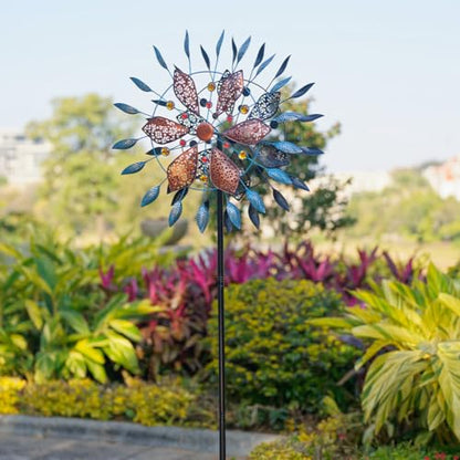 Stargarden Large Wind Spinners Outdoor, 23 Inch Metal Wind Spinner - color: Blue Copper-23"