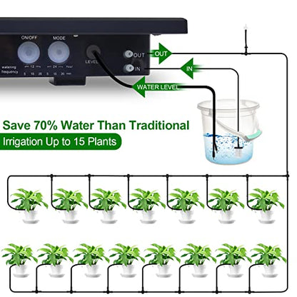 RISINGUP Solar Drip Irrigation System for 15 Potted Plants - size: 15 pots