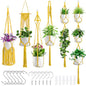 SFENNGPET Macrame Plant Hangers, 6Pack Hanging Planters for Indoor Plants - color: Yellow