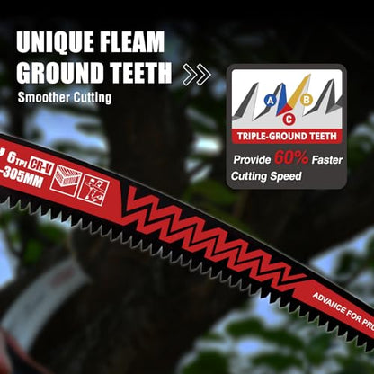 ANGELSWORD 9“ Arc Edge Reciprocating Saw Blades for Pruning, 6TPI 3pc - size: 9“-3PACK