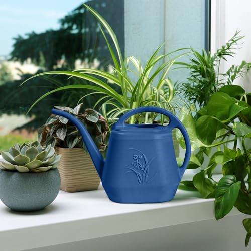 Plastic Watering Can - for Indoor and Outdoor Plant - 1/2 Gallon - Blue - color: Blue