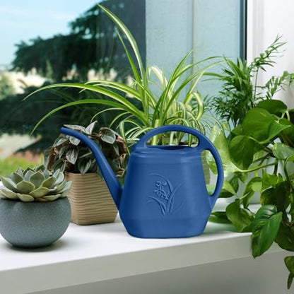 Hand Watering Can - for Home Plant Garden - 1 Gallon - Blue - color: Blue