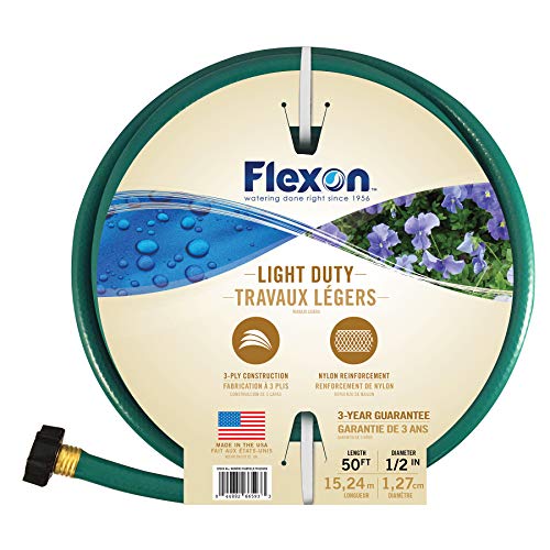 Flexon 1/2-Inch by 50-Foot Reinforced Garden Hose FR1250,Green - size: 50ft, style: 1/2