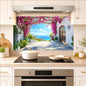 Kitchen Wallpaper 17.3x28 in Mediterranean Bougainvillea for Backsplash - color: Colorful1272