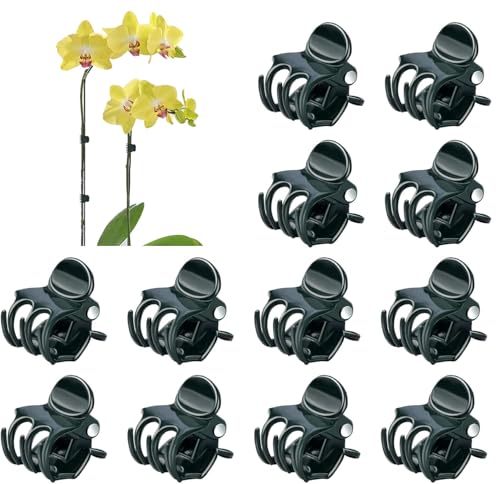 Plant Clips Orchid Clips for Plants Support, Plant Support Clips Vine Clips for Supporting Stems Vines Grow Uprigh (30, Green)