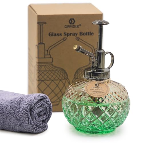 OFFIDIX Plant Mister Spray Bottle, 10 oz Glass Vintage Decorative Water Can - color: C-brown Green Gradient