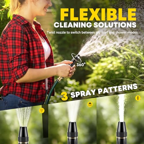 LusterAce High Pressure Hose Nozzle, Adjustable Garden Hose Spray Nozzle for Watering Plants, Patio Cleaning and Car Washing, 2 Pack