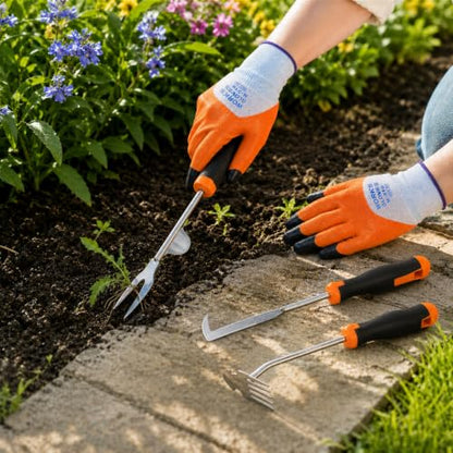 Weed Puller Tool Set, 3 Weeding Tools with Garden Gloves