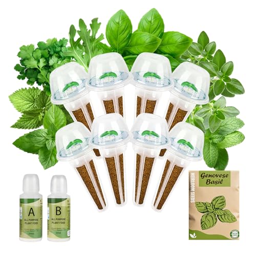 Herb Seed Pod Kit for AeroGarden, idoo, Ahopegarden, MUFGA Hydroponics Garden with Genovese Basil, Thai Basil, Thyme, Cilantro, Peppermint, and Arugula - Compatible with All Hydroponics (8-Pod) - color: Herbs