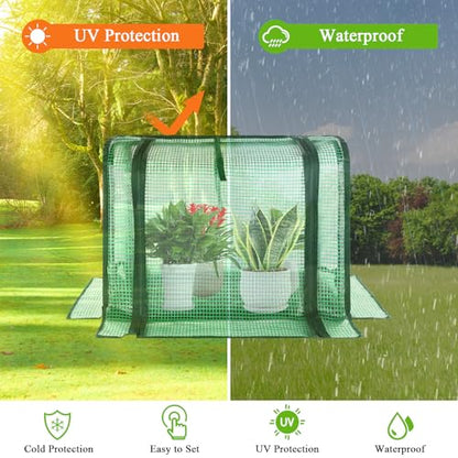 U'Artlines Portable Mini Greenhouse Small Green House 23x13x17 Inch - size: 23x13x17 Inch