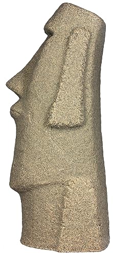 EMSCO Group Easter Island Head Statue – Natural Sandstone Appearance – Made of Resin – Lightweight – 28” Height - color: Sandstone, style: Easter Island