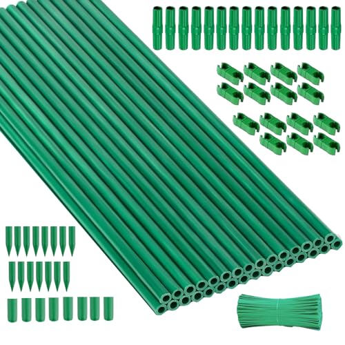 Garden Stakes 30Pack, DIY Tall Plant Support Stakes of 4Ft,5Ft,6Ft,7Ft, Fiberglass Plant Stake for Indoor & Outdoor Plants, Tomato Vegetable Stakes for Garden - size: 30Sets